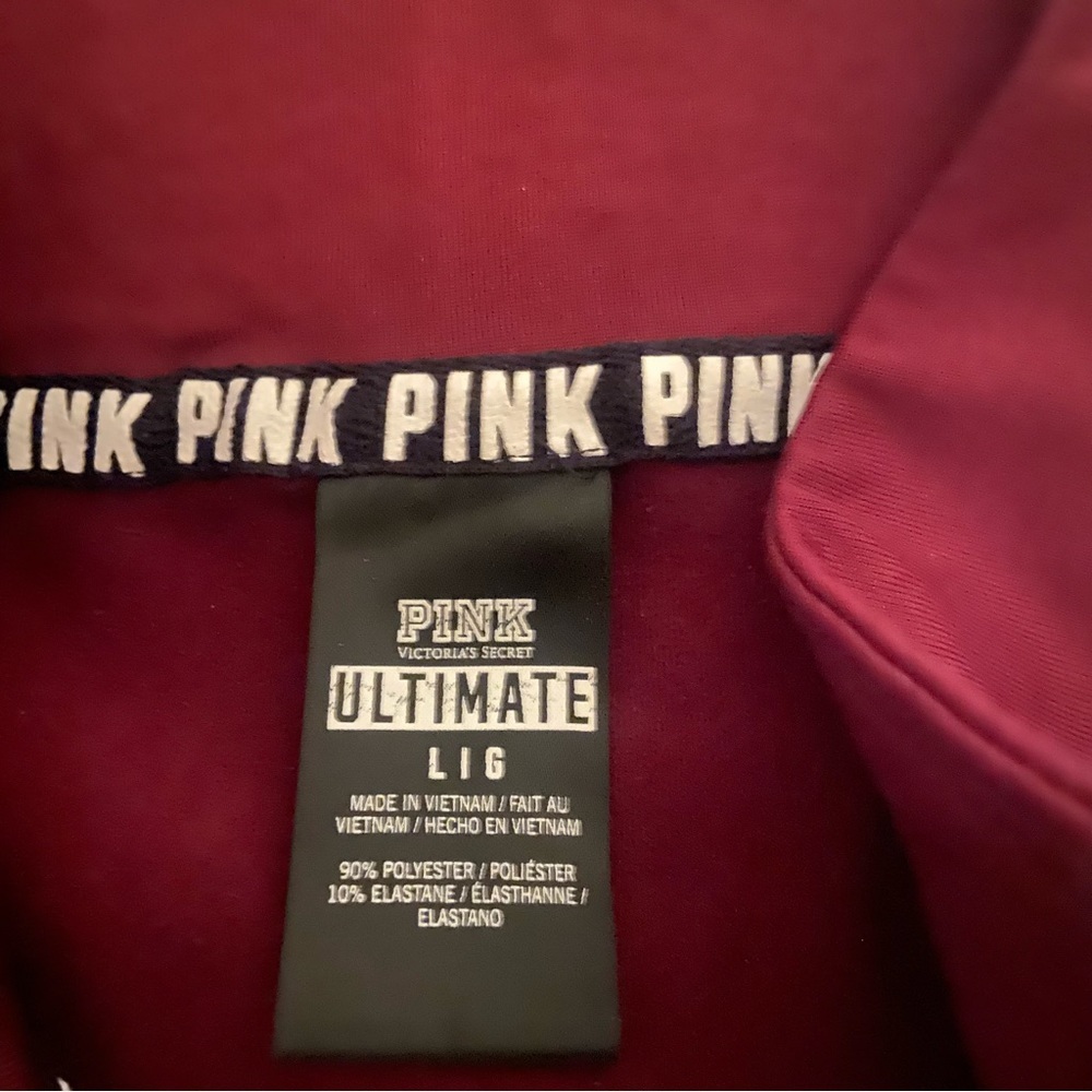 PINK Burgundy Zip pullover - Picture 4 of 7